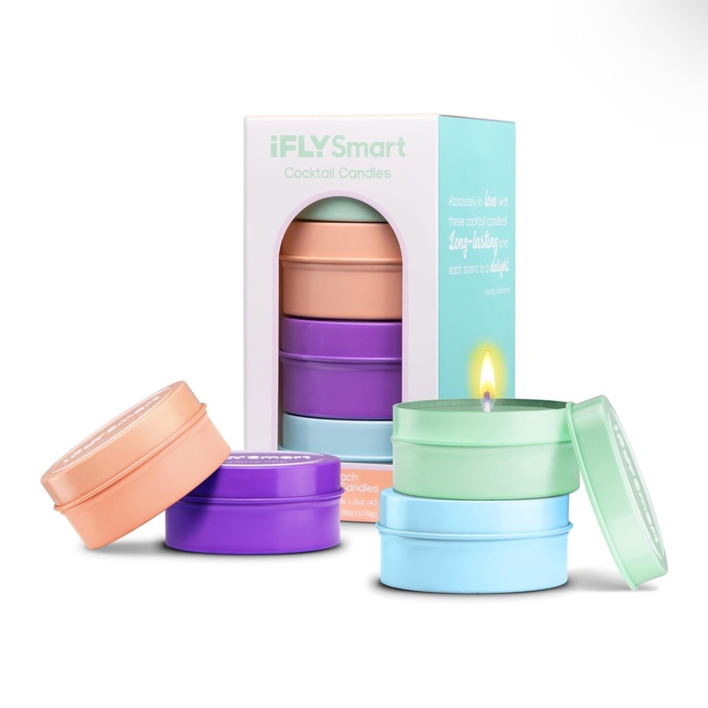 NIB iFLY Smart Cocktail Candles Set - 2 Sets of 4 Beach Cocktail Candles